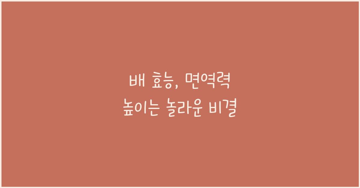 배 효능