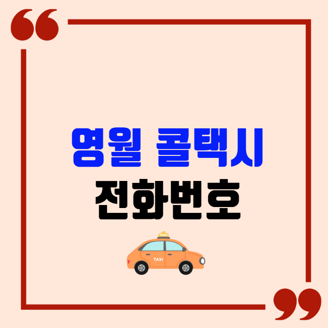영월 콜택시 전화번호 이용꿀팁