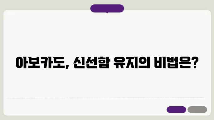 아보카도 보관법