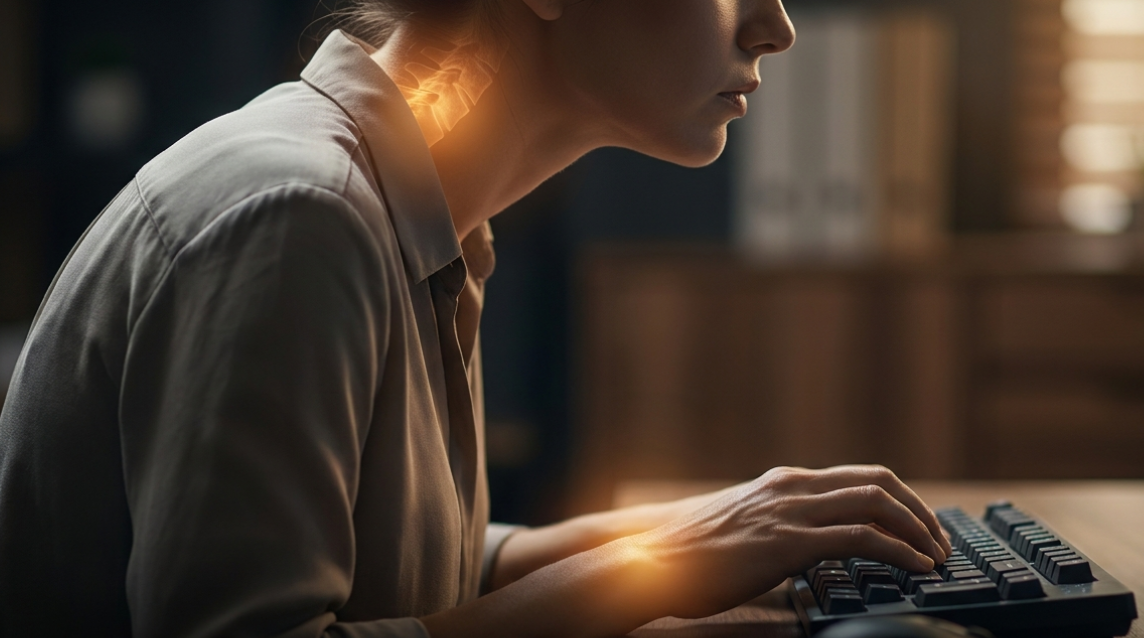 직장인 거북목 증후군 및 손목터널 증후군 통증 부위