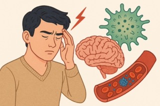 면역세포가 뇌와 혈관에 미치는 영향을 보여주는 일러스트(출처: 자체제작)