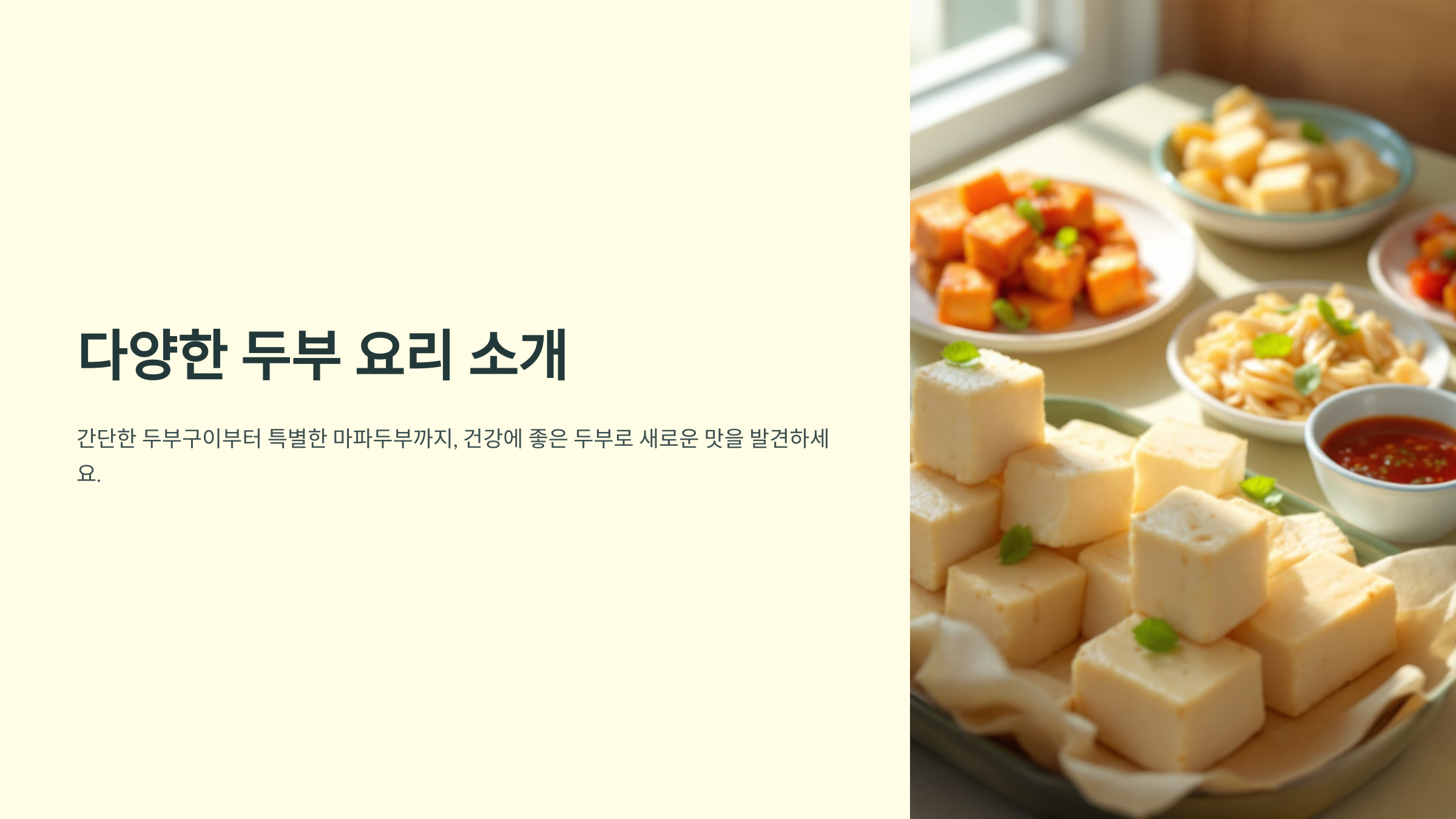 두부 요리 종류 레시피