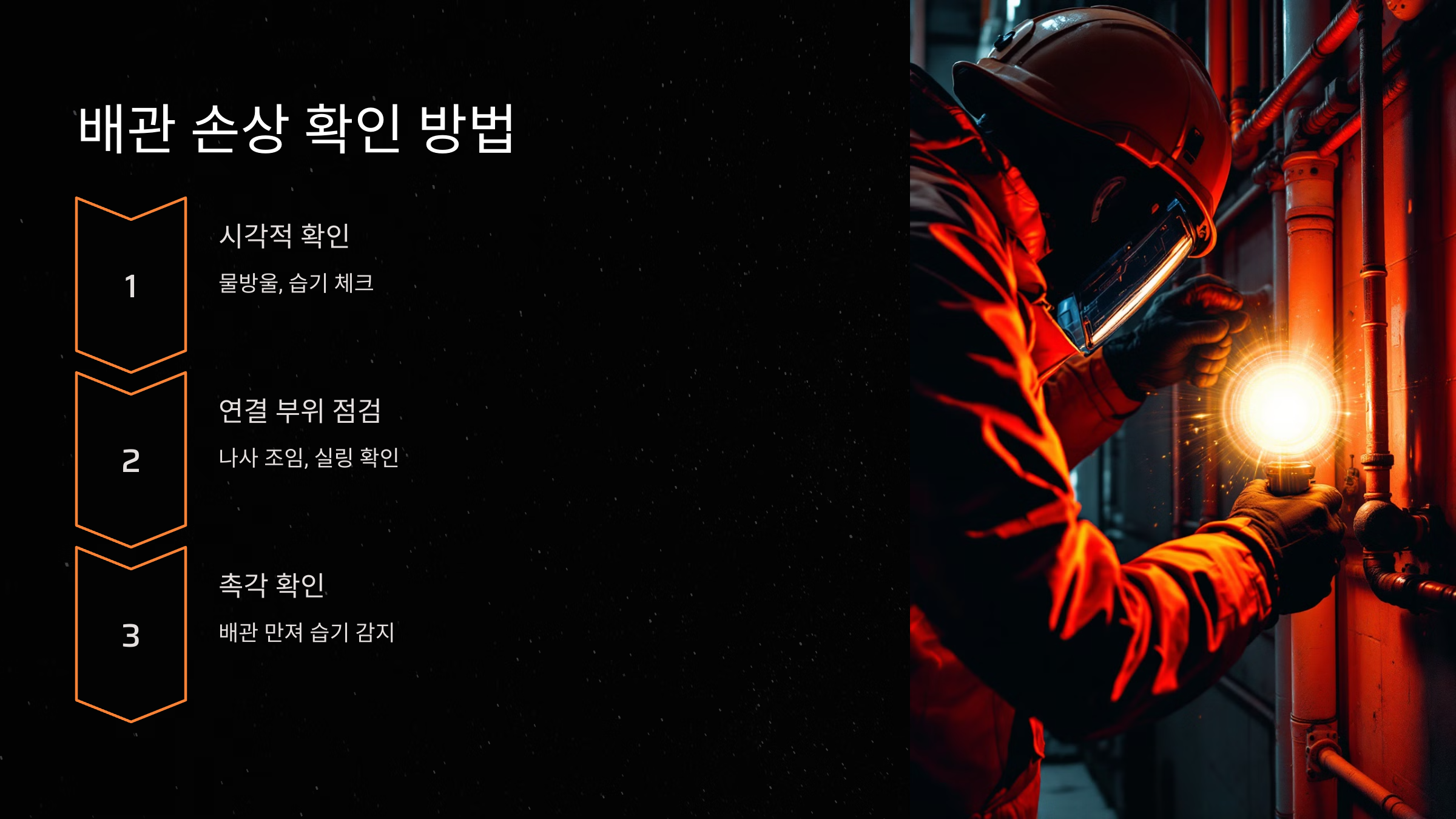 배관 손상 확인 방법