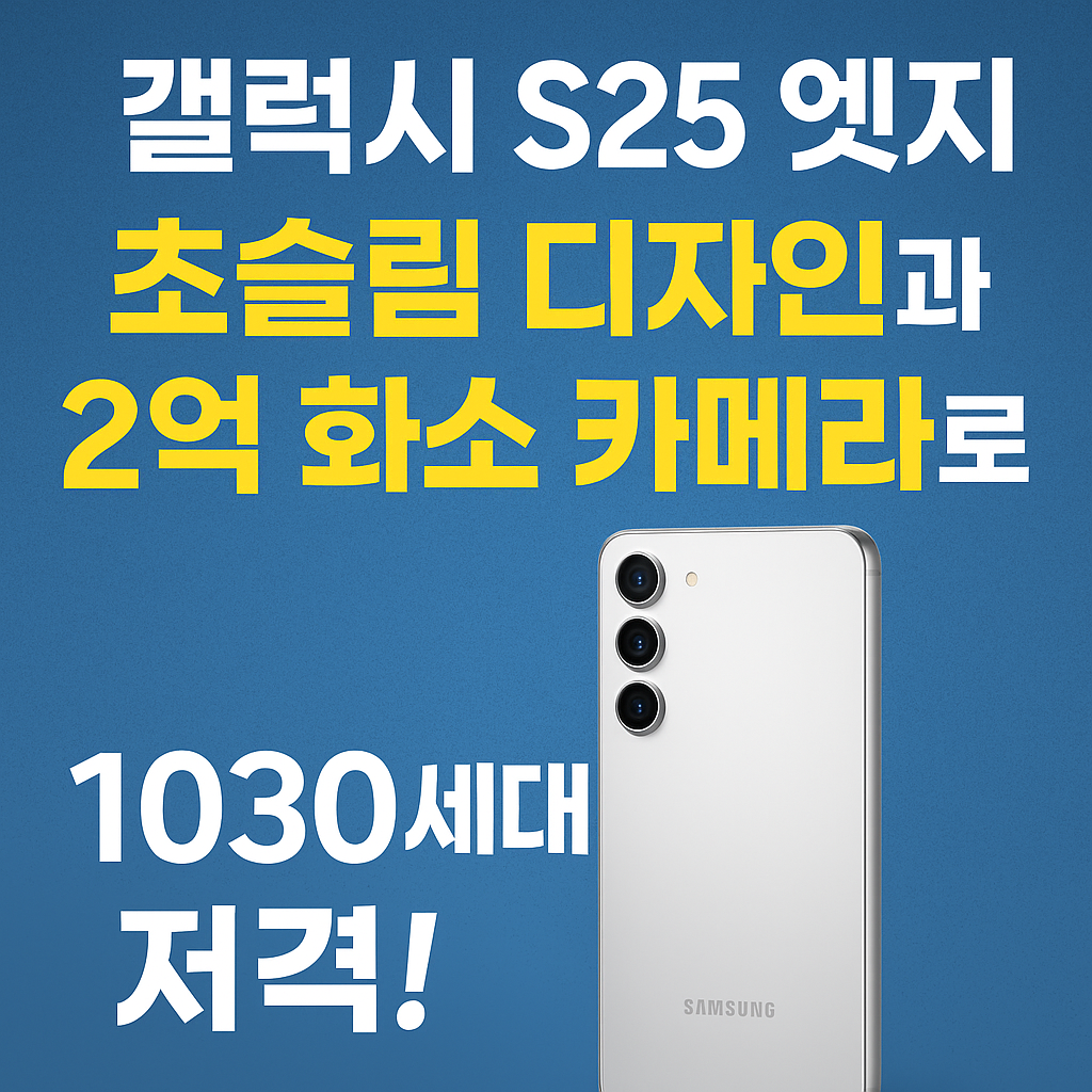 갤럭시 S25 엣지, 초슬림 디자인과 2억 화소 카메라로 1030세대 저격!