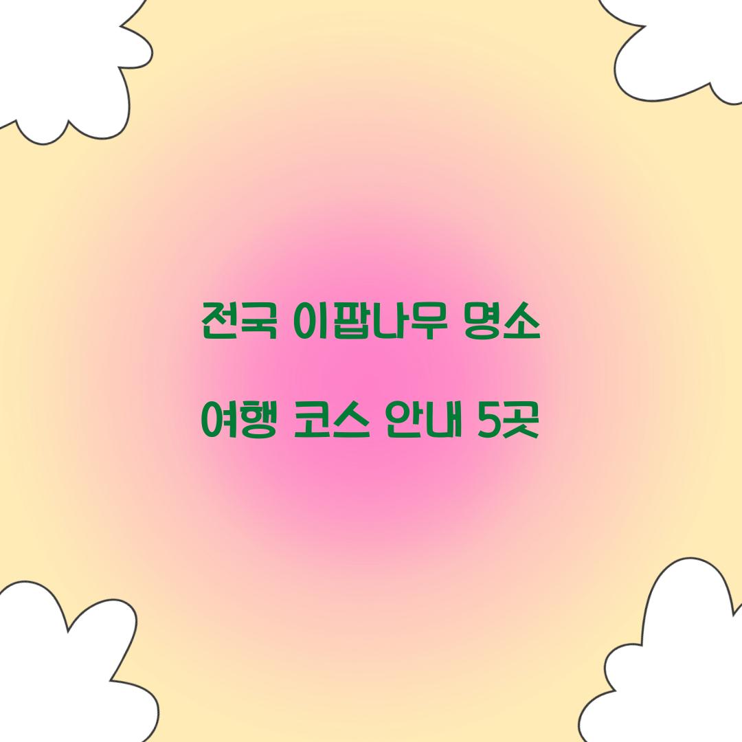 전국 이팝나무 명소