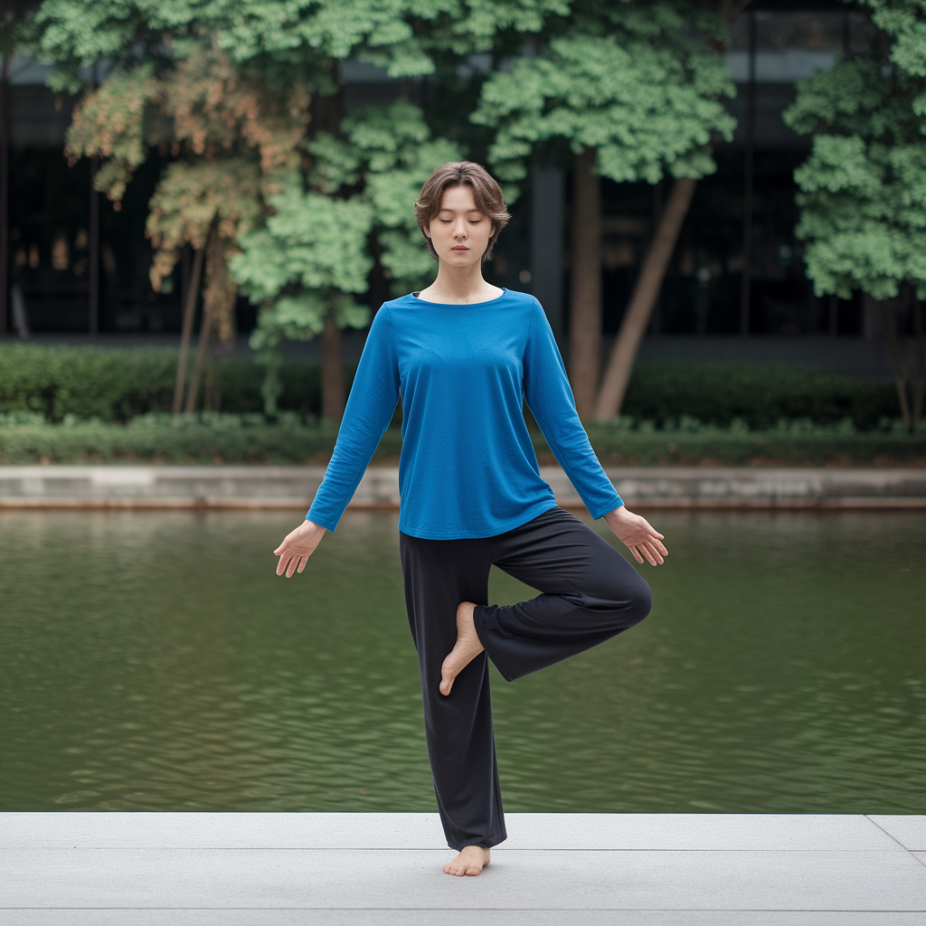 요가를 하고 있는 여성