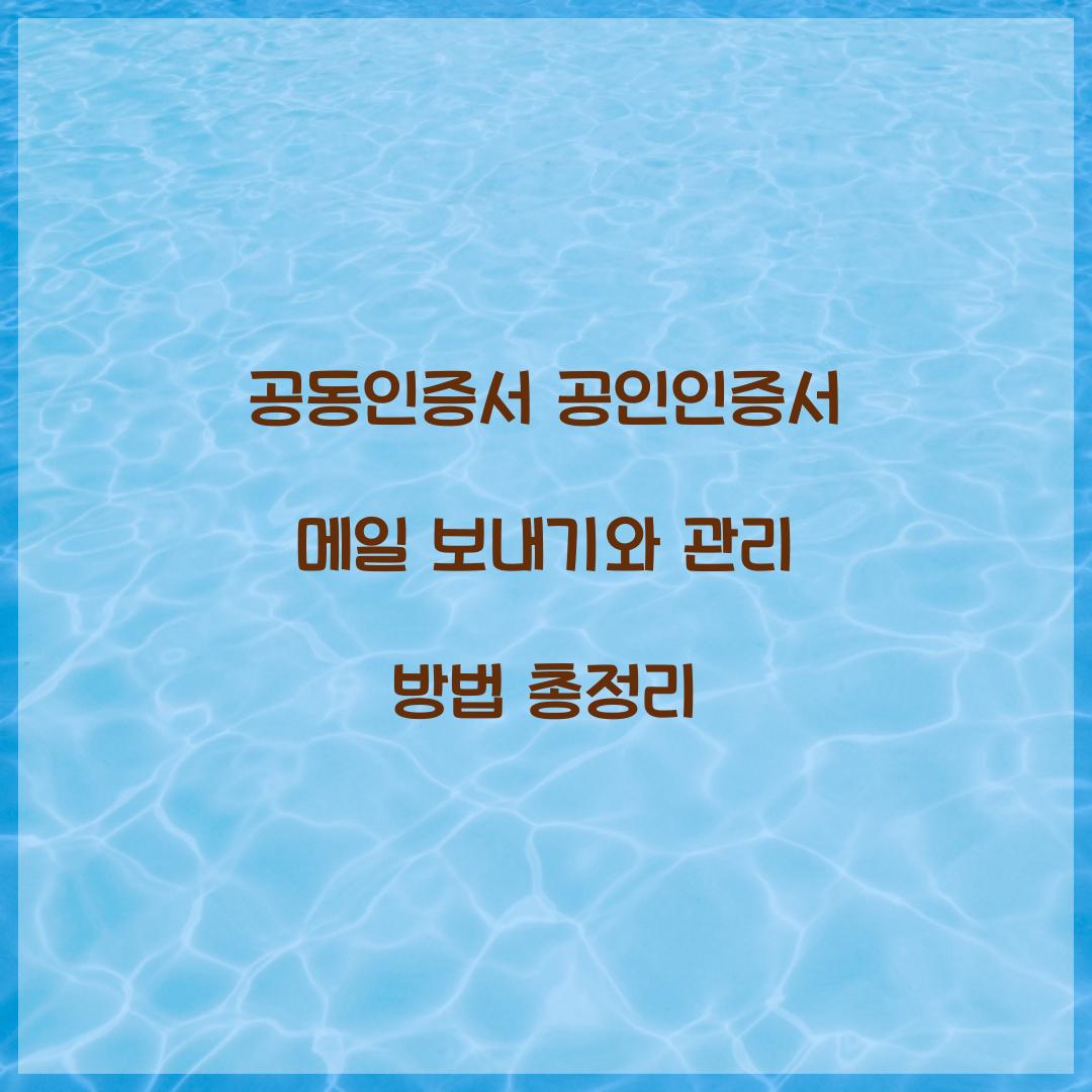 공동인증서 공인인증서 메일 보내기