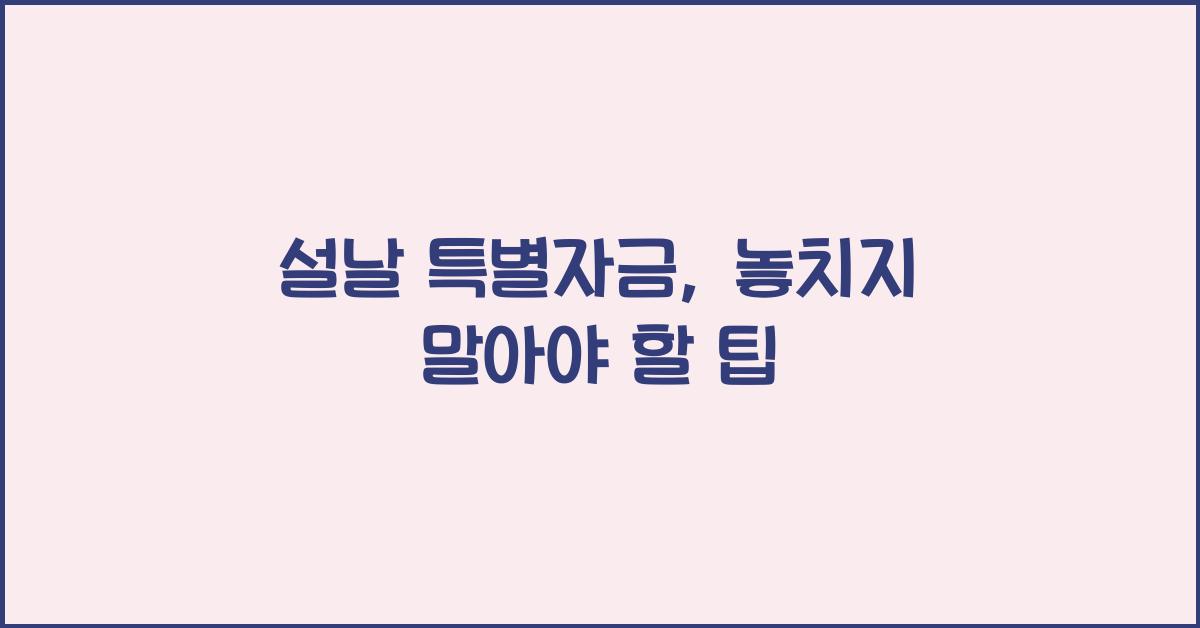 설날 특별자금