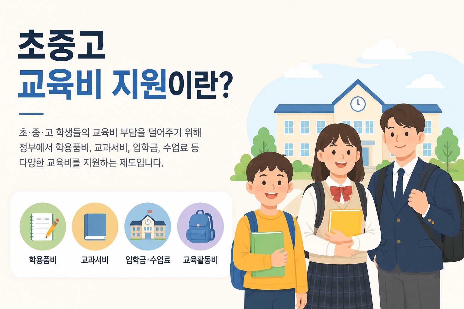 교육비 지원 안내 카드 이미지