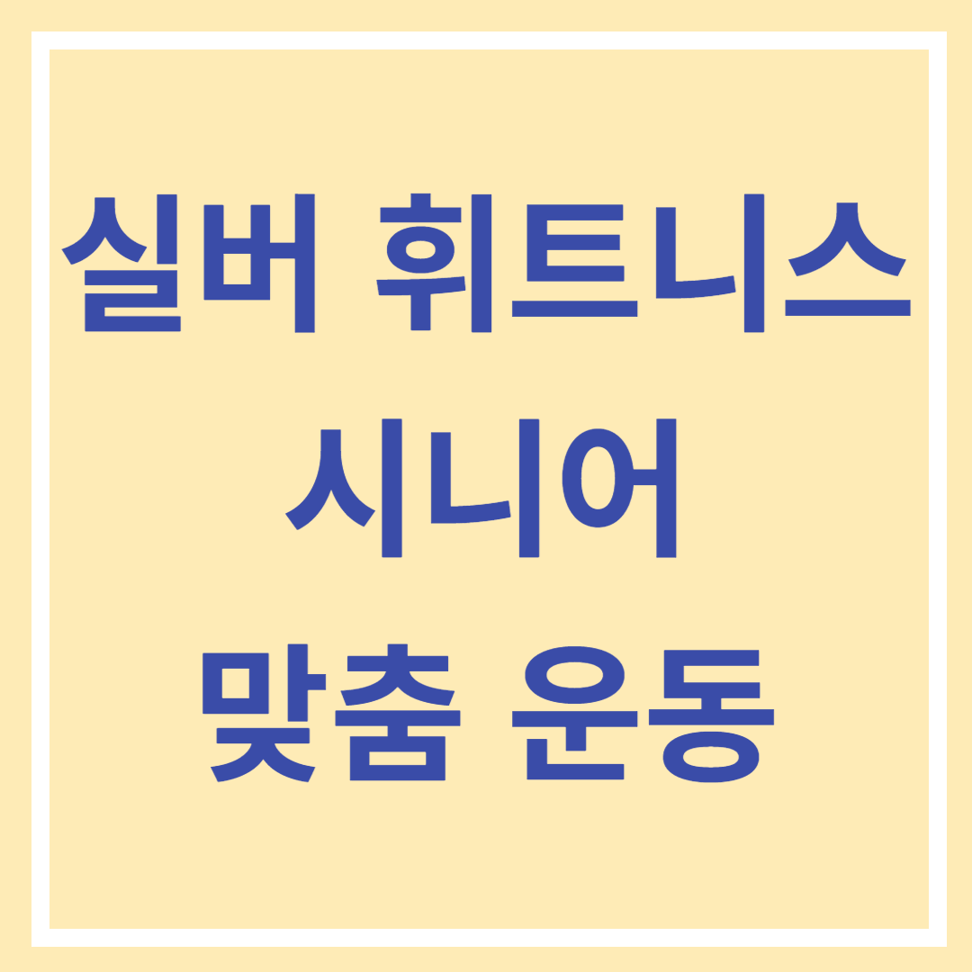 실버 휘트니스 시니어 맞춤 운동 (쉽게 따라하기)