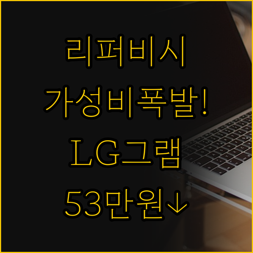 가성비 리퍼비시 LG 그램으로 53만..