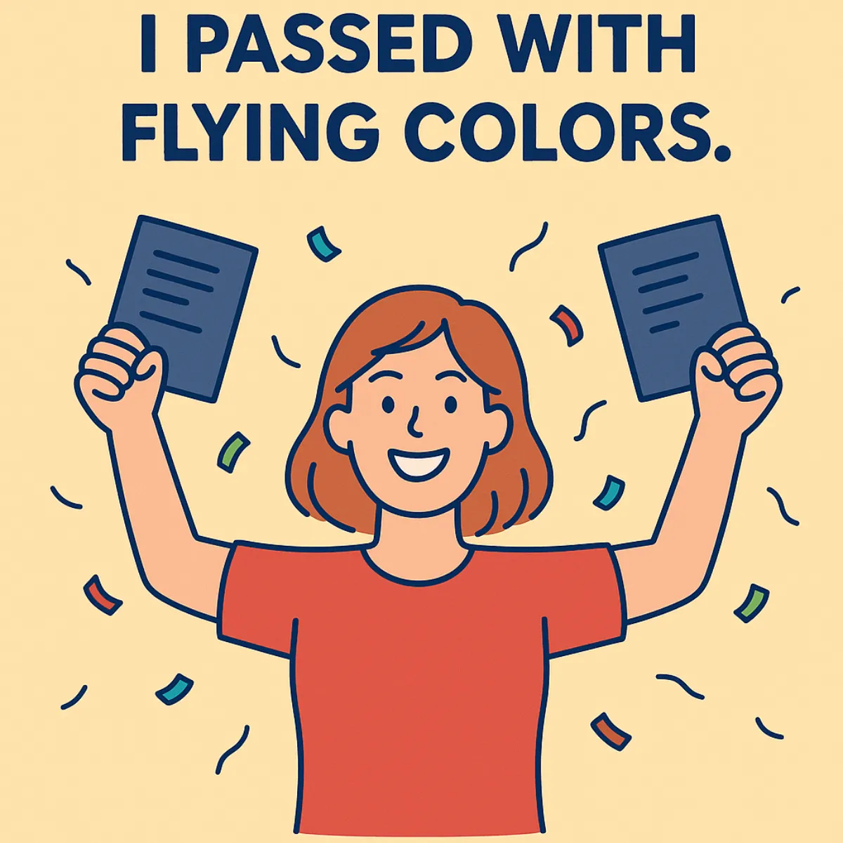 I passed with flying colors. 이미지