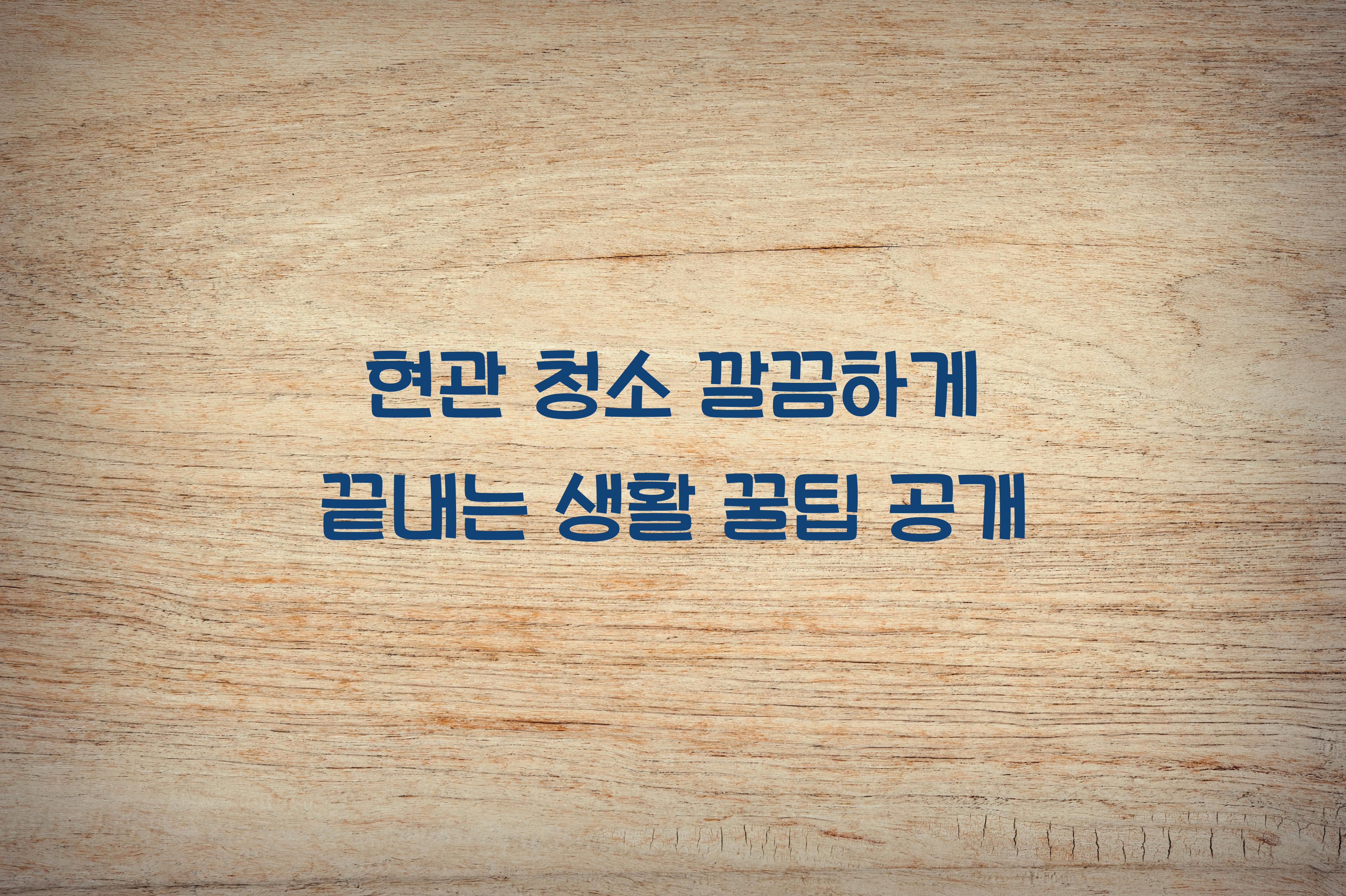 현관 청소 깔끔하게 끝내는 생활 꿀팁