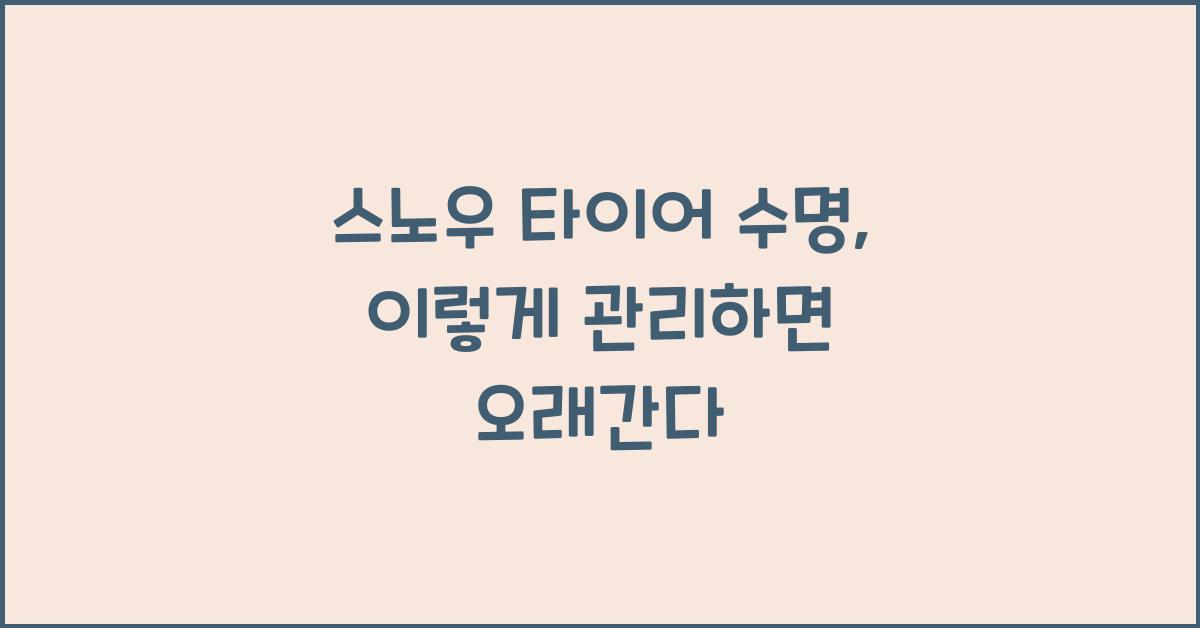 스노우 타이어 수명