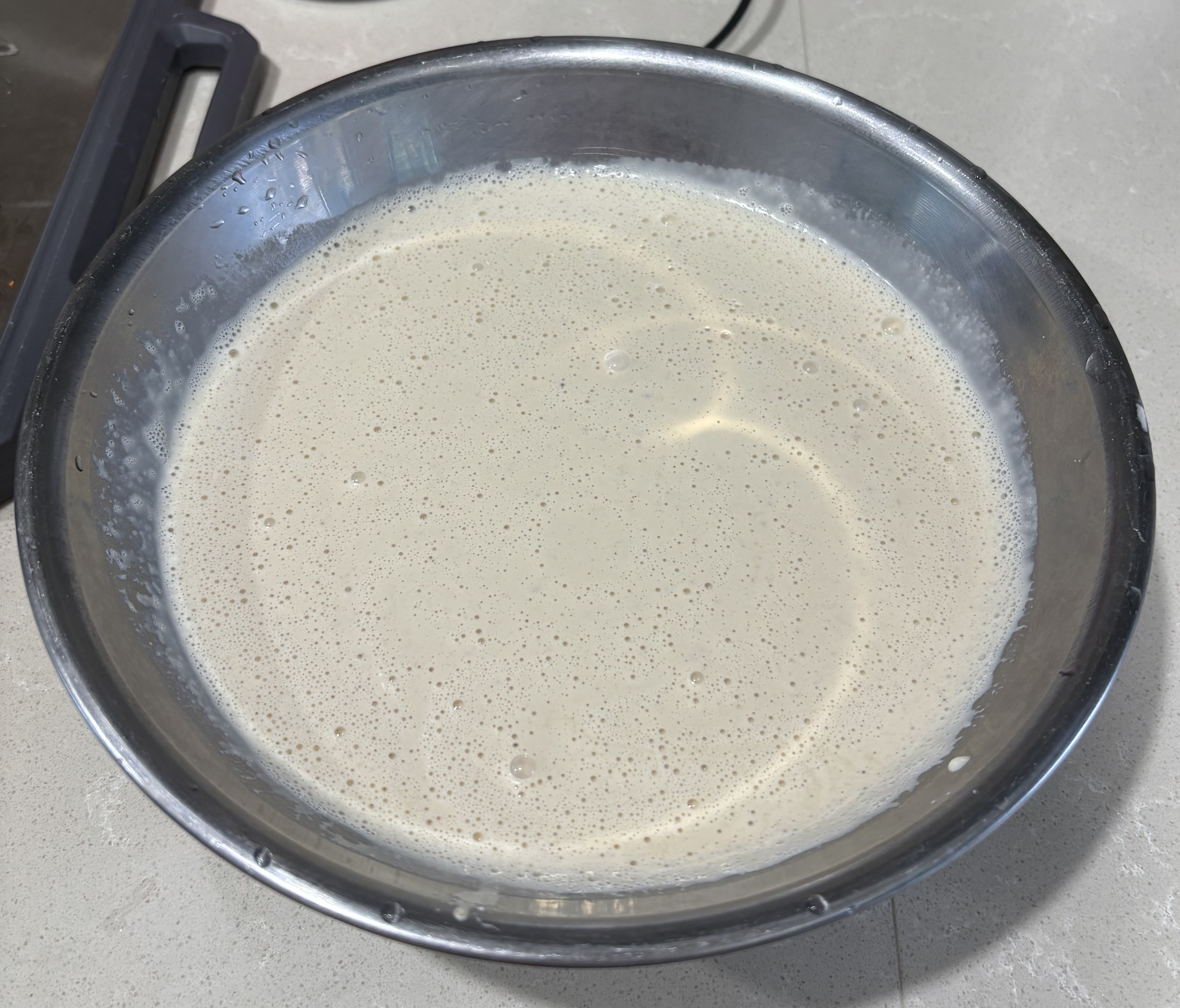 두부, 땅콩버터, 알로로스, 소금, 두유를 넣고 간 사진