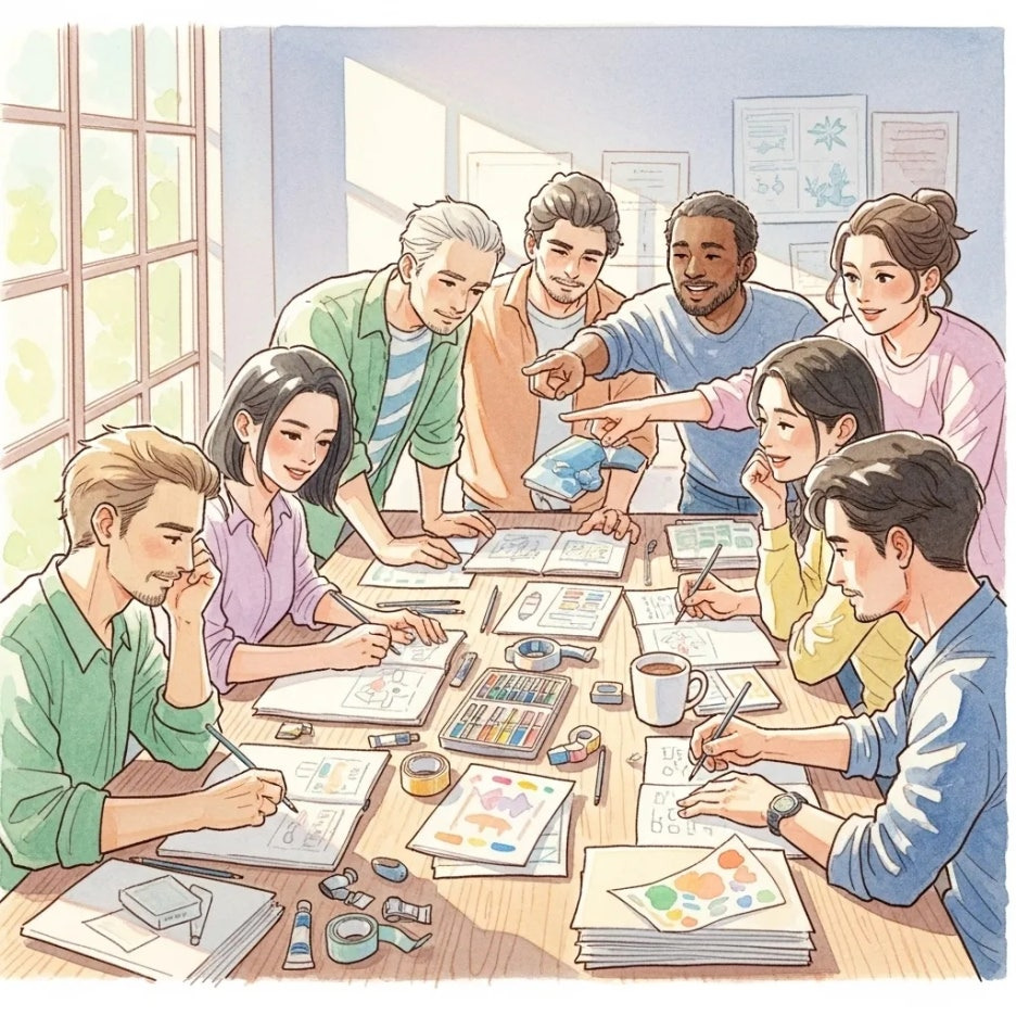 멋진 작품을 위해 함께 노력하는 제작진들.