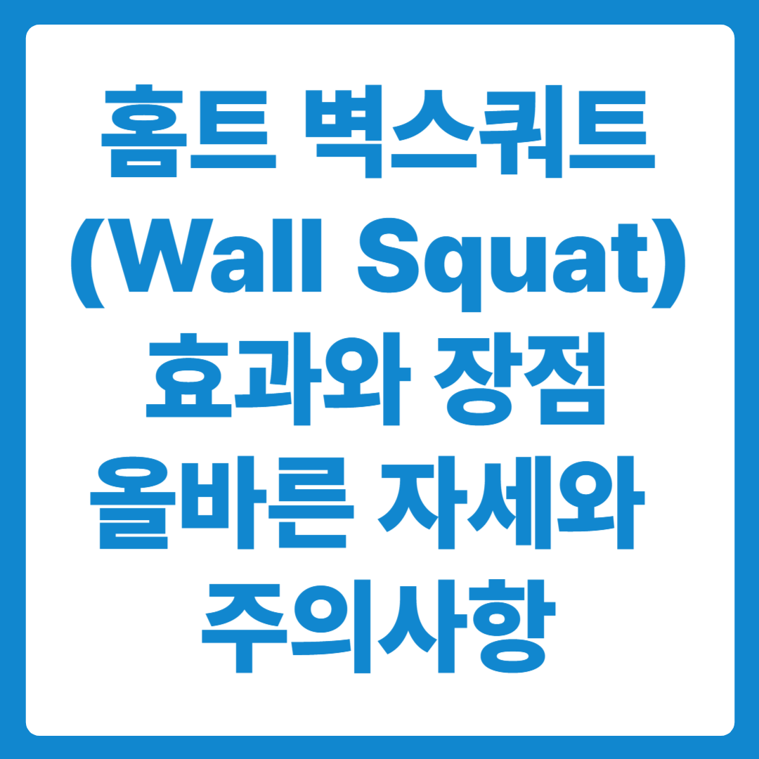 홈트 벽스쿼트(Wall Squat)의 효과와 장점, 올바른 자세와 주의사항