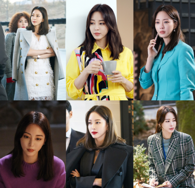 배우 한예슬이 드라마 속에서 다양한 의상을 소화하는 사진