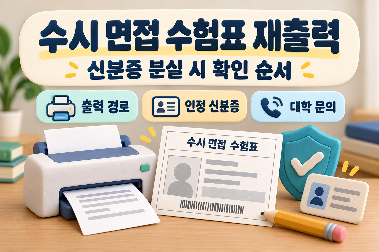 수시 면접 수험표 재출력 방법 - 신분증을 잃어버렸을 때 확인 순서