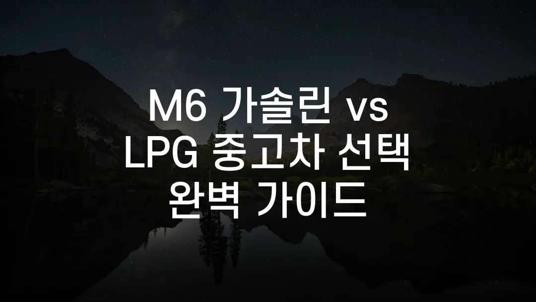 M6 가솔린 vs LPG 중고차 선택 완벽 가이드