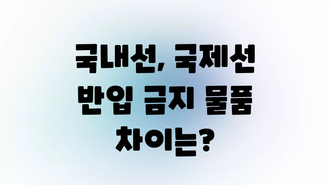 국내선과 국제선 기내반입 위탁수화물 금지 물품이 다를까?