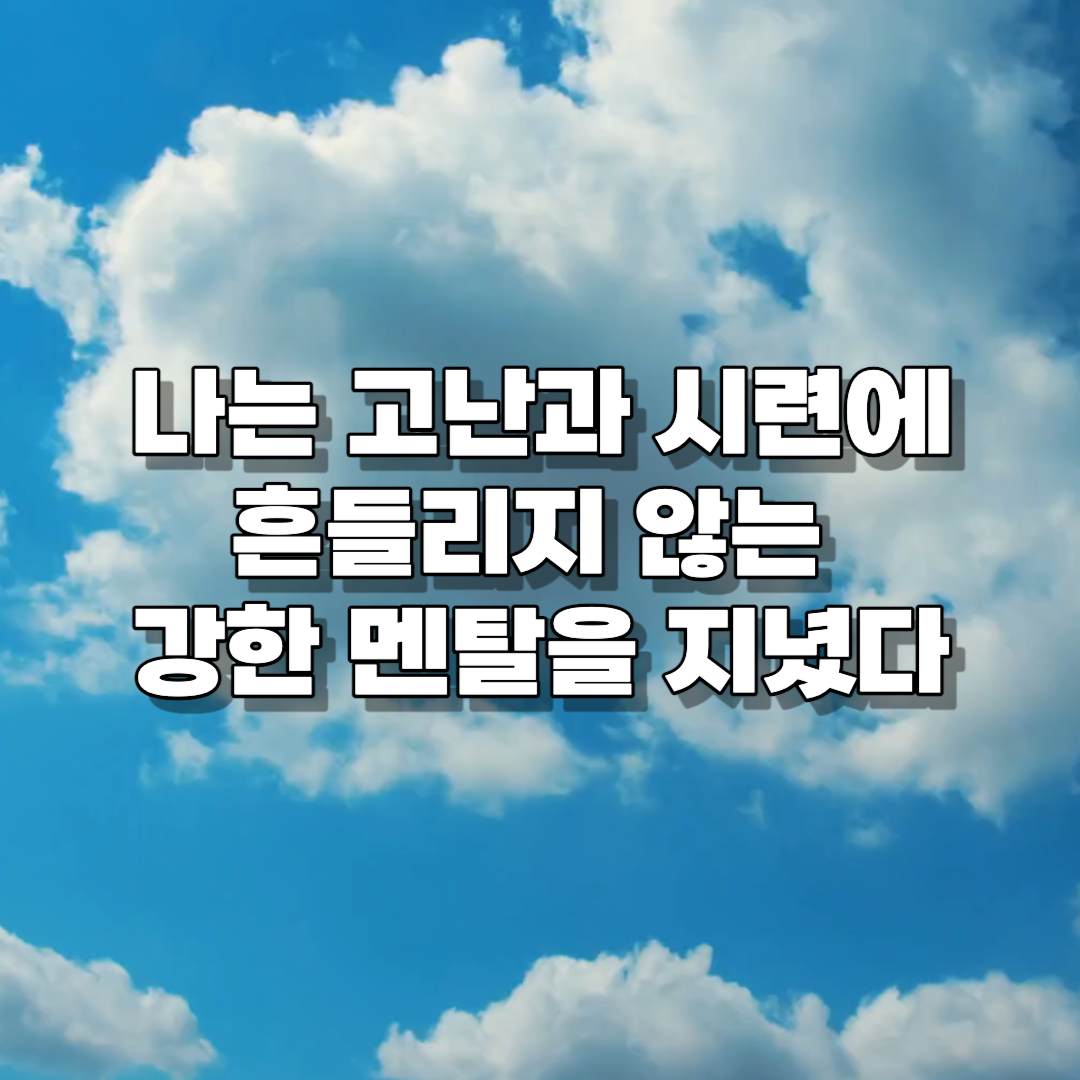 성공/행운/오늘의 글 /마인드셋/ 성공마인드/고난/시련/멘탈