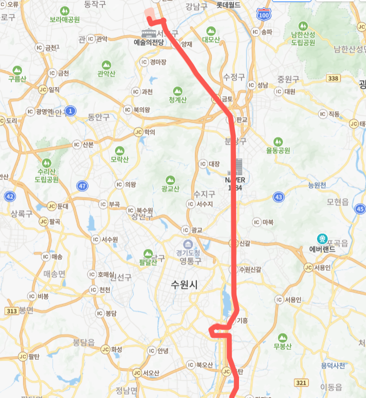 서울-화성-6008번-버스-노선-지도