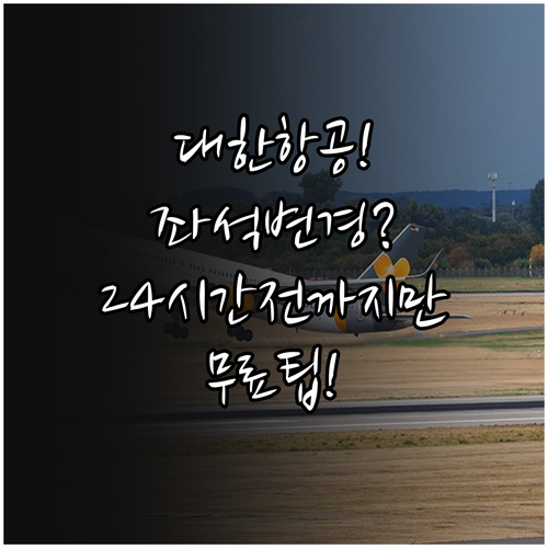대한항공 좌석 변경, 출발 24시간 ..