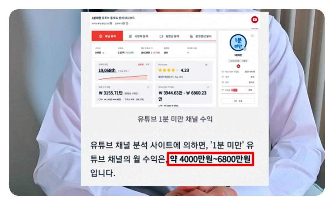10만 구독자 유튜버 수익 예시 이미지