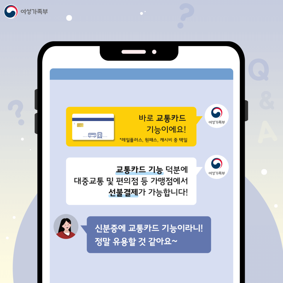 청소년증은 교통카드로도 쓸 수 있습니다.