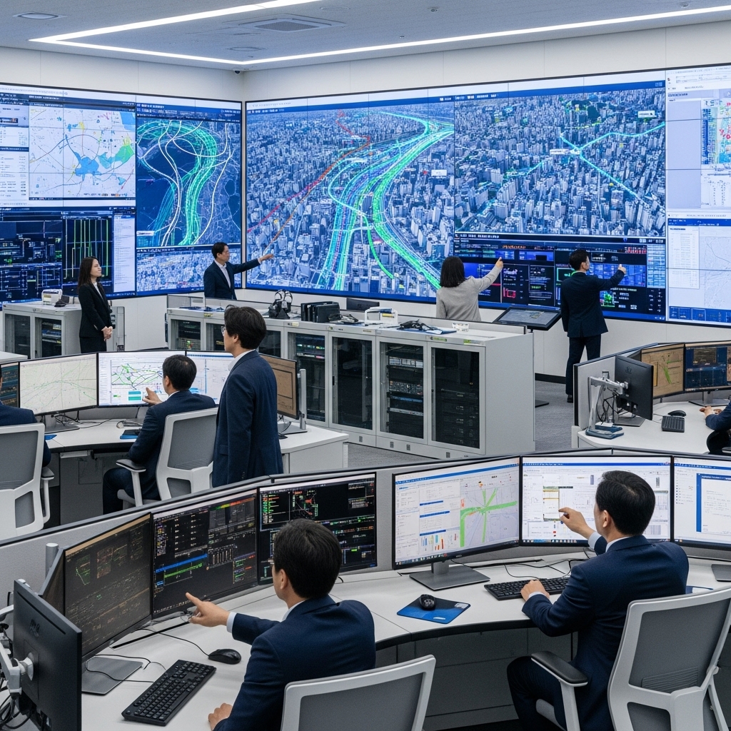 smart city control room in a South Korean urban planning center