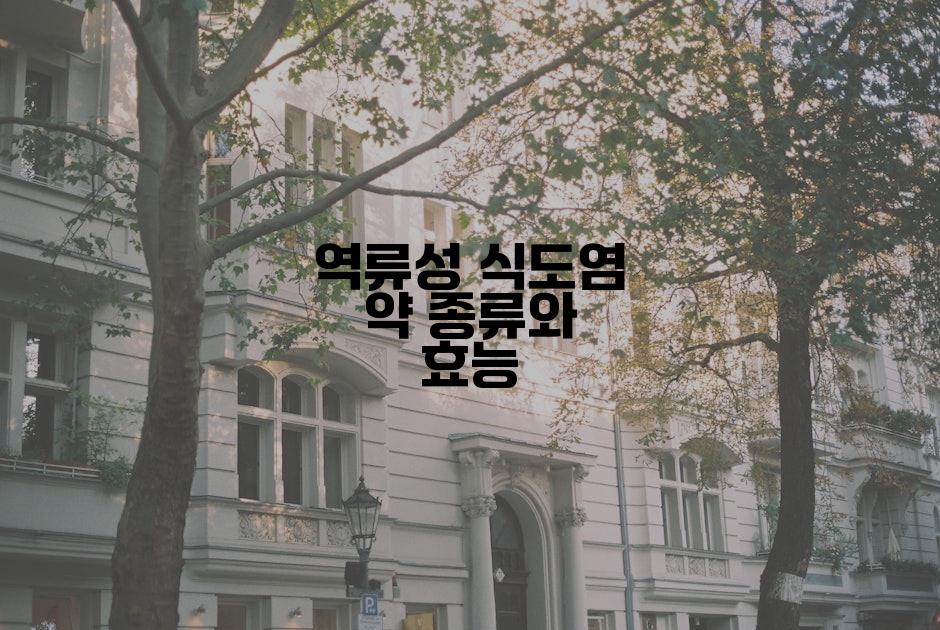 역류성 식도염 약 종류와 효능