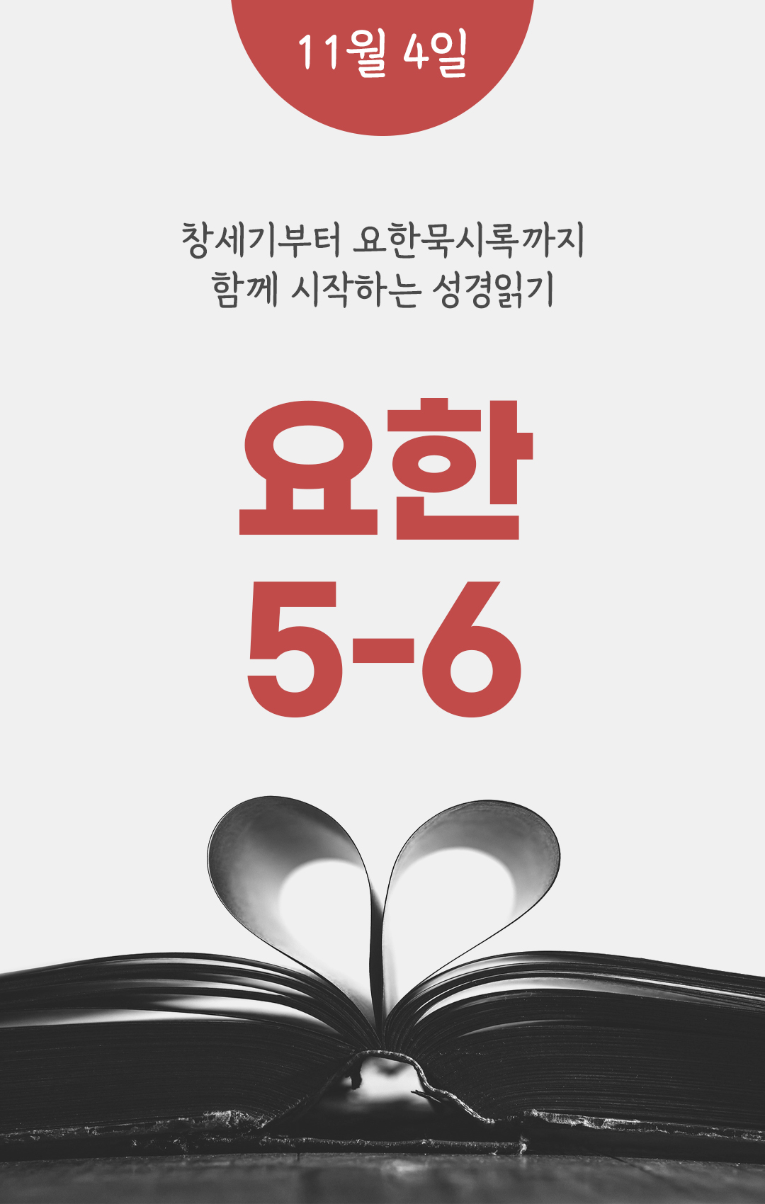 11월 4일 요한복음 성경읽기 진도표