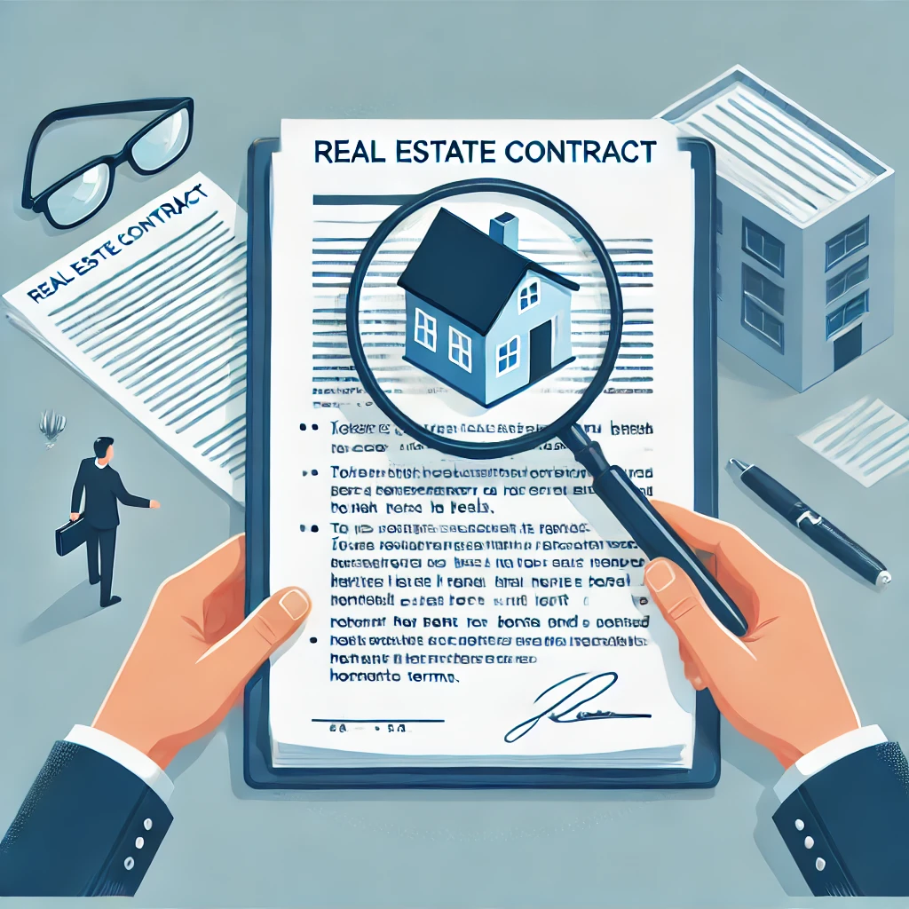 부동산 처분 계약서를 꺼내보는 사람의 모습 일러스트