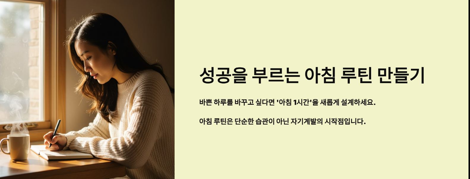 성공을 부르는 아침 루틴 만들기