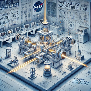 NASA Eagleworks 연구소의 White-Juday Interferometer를 시각적으로 재현한 이미지