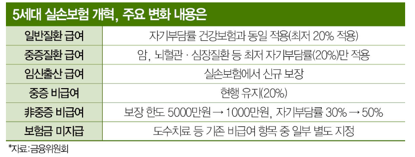 5세대 실손보험 개혁
