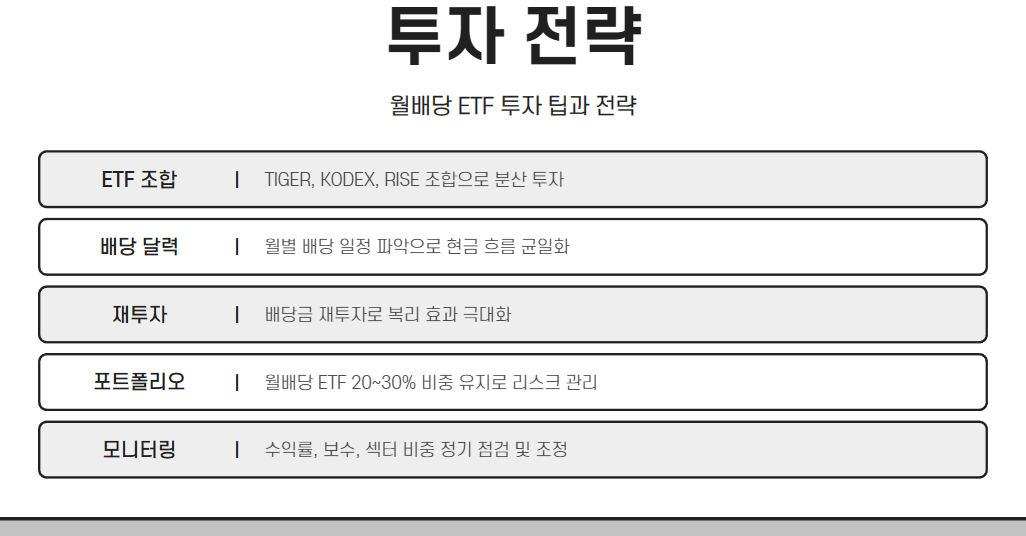월배당 ETF 투자 팁과 전략