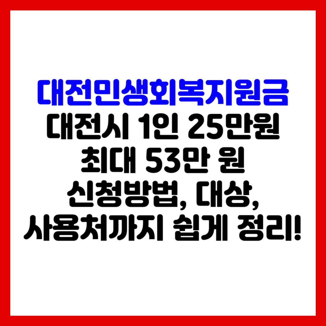 대전민생회복지원금