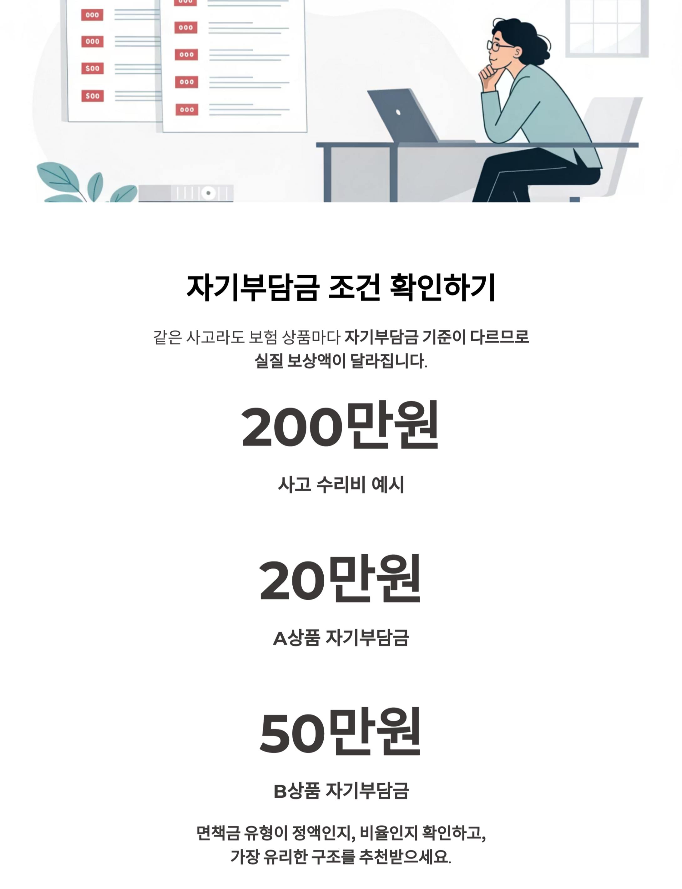 자기부담금(면책금) 조건