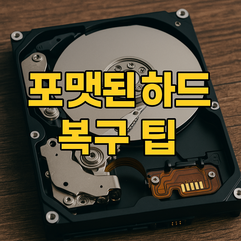 포맷한 하드 복구 가능한가요? 복구 성공률 높이는 팁