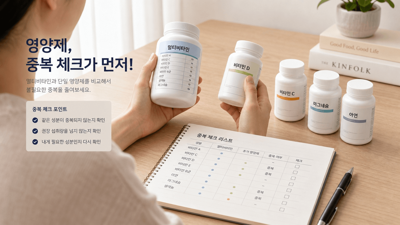 멀티비타민과 단일 영양제 중복 체크