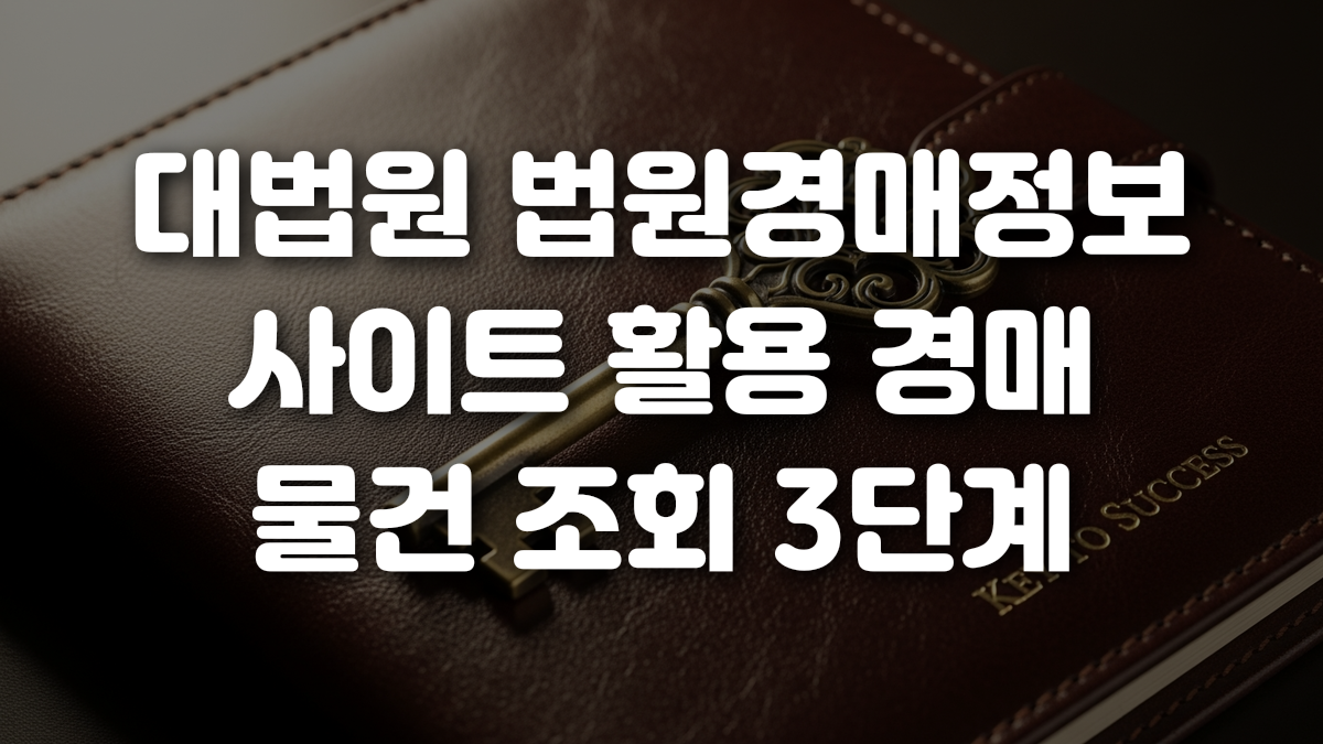 대법원 법원경매정보 사이트 활용 경매 물건 조회 3단계