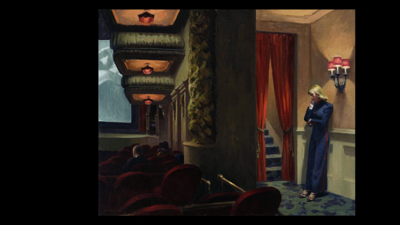 극장 속 직원이 고민에 빠져있는 모습을 담은 에드워드 호퍼의 작품