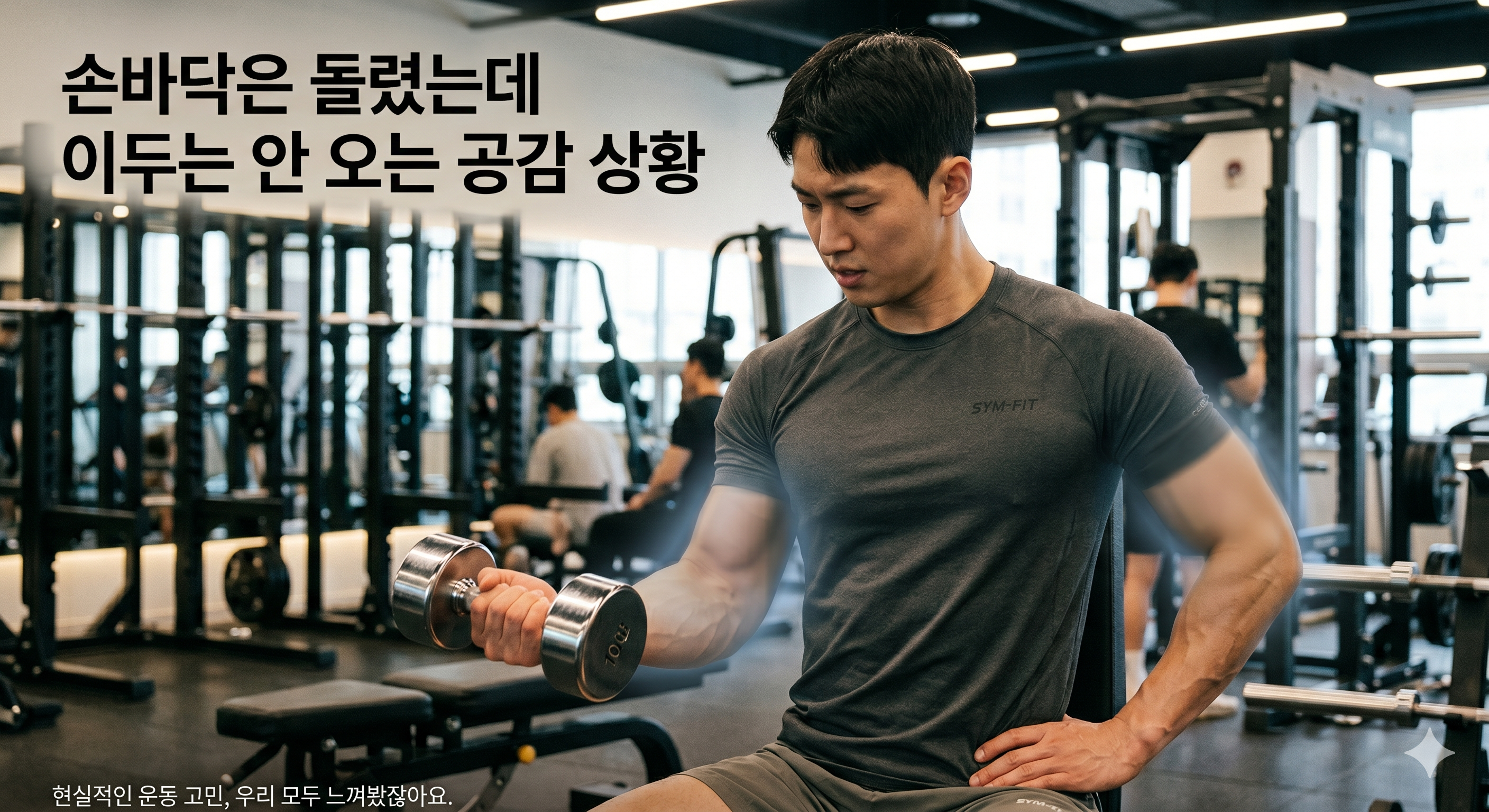 손바닥은 돌렸는데 이두는 안 오는 공감 상황