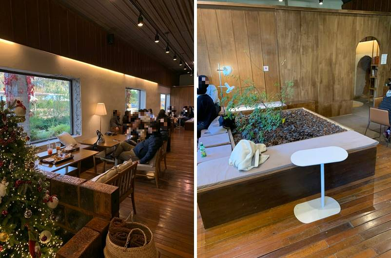 창가자리와 제일 안쪽 사각 자리