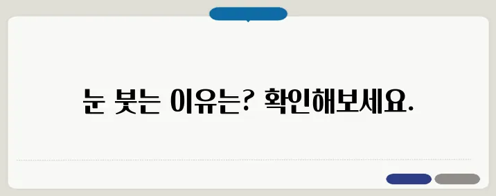 눈이 붓는 원인과 부기 빼는 방법