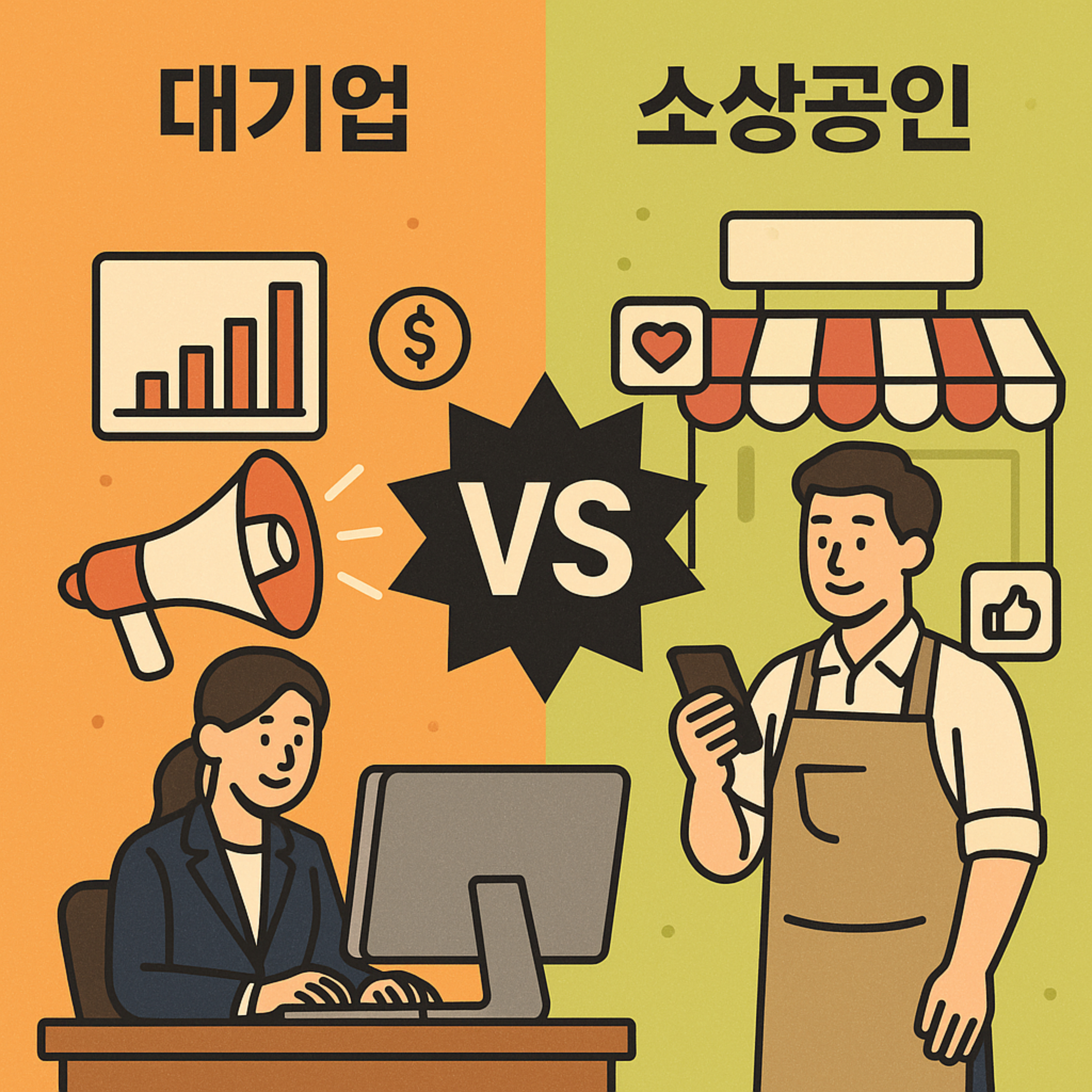 대기업 vs 소상공인 광고 전략 비교