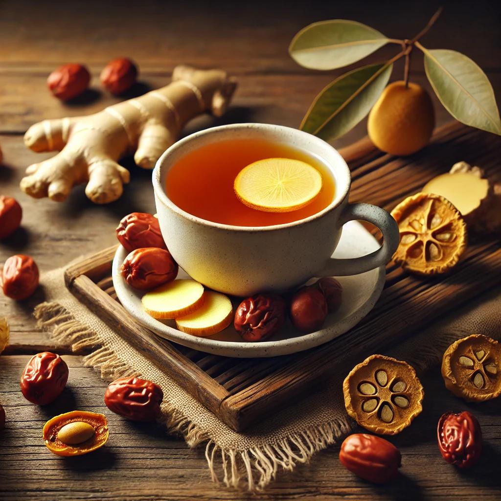 환절기 면연력에 좋은 진한 대추 생강차