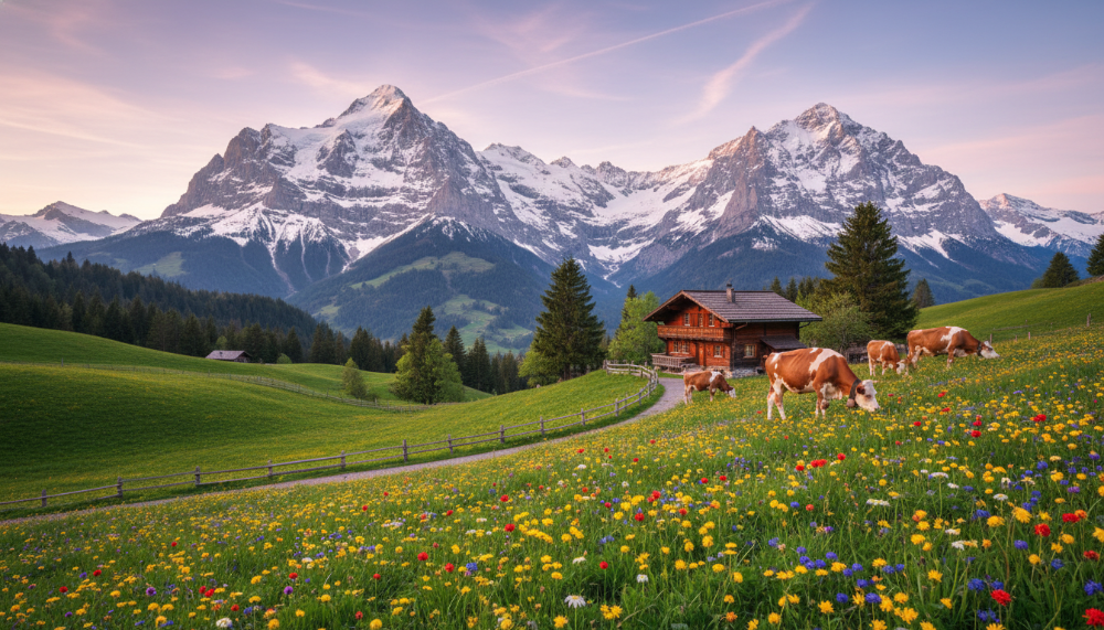 만족도 상위권을 차지한 스위스 알프스의 아름다운 자연 경관